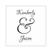 黒背景に白とグレーのスクリプト名前, 男女ペア ラバースタンプ (インプリント)