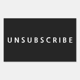 黒背景に白文字のUNSUBSCRIBE 長方形シール