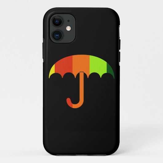 黒背景に虹の傘 Case-Mate iPhoneケース (裏面)