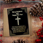 黒背景に金の十字架のホイルカード 箔シーズンカード