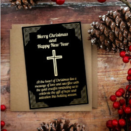 黒背景に金の十字架のホイルカード 箔シーズンカード