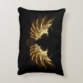 黒背景に金の天使の翼 アクセントクッション (裏面(縦))