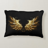 黒背景に金の天使の翼 アクセントクッション (裏面)