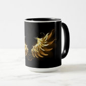 黒背景に金の天使の翼 マグカップ (正面右)