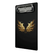 黒背景に金の天使の翼 ミニクリップボード (アングル2)