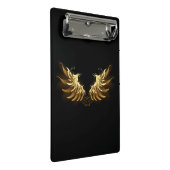 黒背景に金の天使の翼 ミニクリップボード (アングル)