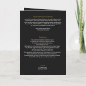 黒背景に金の箔押し風の二つ折り追悼プログラム 招待状 (裏面)