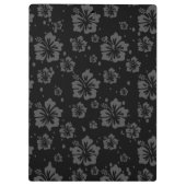 黒背景に黒い花のイラストレーション クリップボード (裏面)