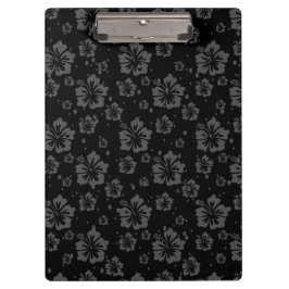 黒背景に黒い花のイラストレーション クリップボード