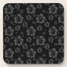 黒背景に黒い花のイラストレーション