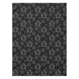 黒背景に黒い花のイラストレーション テーブルクロス