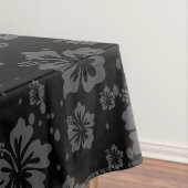黒背景に黒い花のイラストレーション テーブルクロス (インサイチュ)