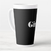 黒背景にGirl Text Nameのラテマグ カフェラテマグ (左アングル)