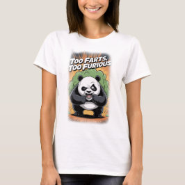 黒背景のおならパンダ Tシャツ