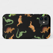 黒背景のかわいい恐竜 Case-Mate iPhoneケース (裏面(横))