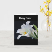 黒背景のイースターリリー カード (黄色い花)