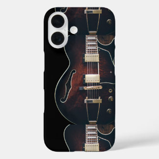 黒背景のエレクトリックギター iPhone 16ケース