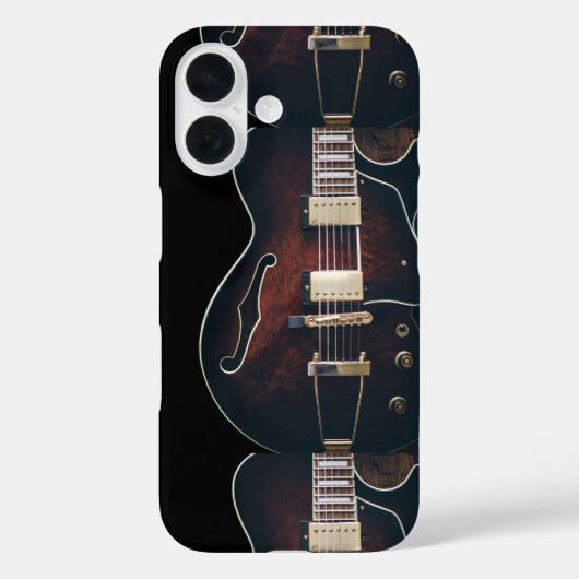 黒背景のエレクトリックギター Case-Mate iPhoneケース (裏面)