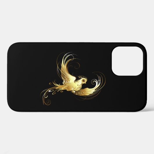 黒背景のゴールデンバード Case-Mate iPhoneケース (裏面 (横))