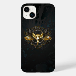 黒背景のゴールドバードスカル Case-Mate iPhone 14 PLUSケース