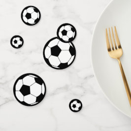 黒背景のサッカーボール コンフェッティ