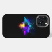 黒背景のネオンホタル iPhoneケース (裏面横)