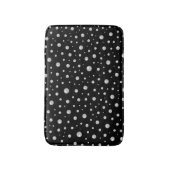 黒背景のパールパターン バスマット (正面縦)