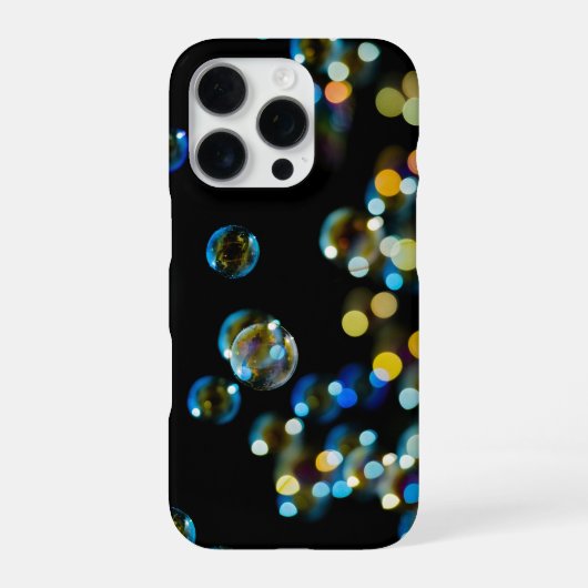 黒背景のボケ泡 iPhoneケース (裏面)