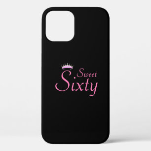 黒背景のモダンクラウン・スウィート・シックスティ iPhone 12ケース