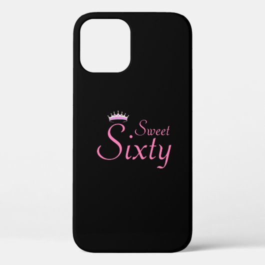 黒背景のモダンクラウン・スウィート・シックスティ Case-Mate iPhoneケース (裏面)