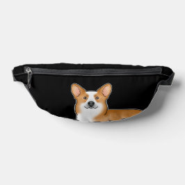 黒背景のレッドペンブロークウェルシュコーギー犬 ファニーパック