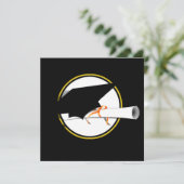 黒背景の卒業帽の傾き 招待状 (スタンド正面)