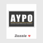 黒背景の白いAYPOロゴステッカー シール (シート)