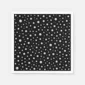 黒背景の真珠模様 スタンダードカクテルナプキン (正面)