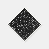 黒背景の真珠模様 スタンダードカクテルナプキン (角)