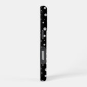 黒背景の真珠模様 iPhoneケース (右側面)