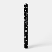 黒背景の真珠模様 iPhoneケース (左側面)