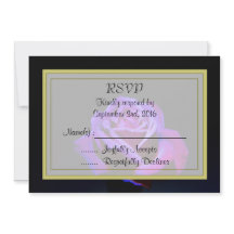 黒背景の紫のバラ RSVP