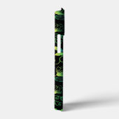 黒背景の緑、青、黄色の花柄 Case-Mate iPhoneケース (裏面 / 右)