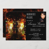 黒背景の美術展招待状 招待状 (正面/裏面)