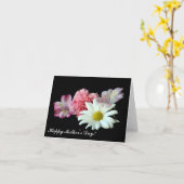 黒背景の花のマザーズデーカード カード (黄色い花)