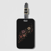 黒背景の花束 ラゲッジタグ (正面縦)