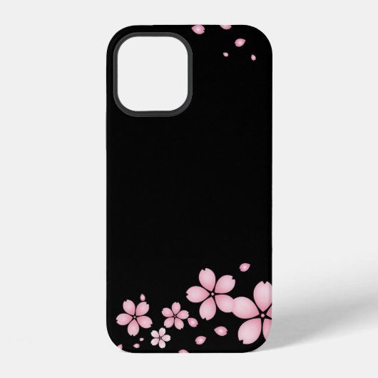 黒背景の花 iPhoneケース (裏面)