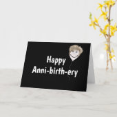 黒背景の誕生日風船の顔 カード (黄色い花)