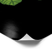 黒背景の赤いバラとデイジー ポスター (コーナー)
