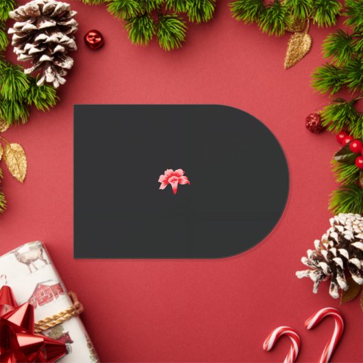 黒背景の赤い花 アクリル招待状 (インサイチュ (クリスマス))