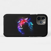 黒背景の輝くネオンナイトバタフライ Case-Mate iPhoneケース (裏面(横))