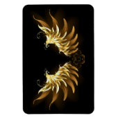 黒背景の金の天使の翼 マグネット (縦)