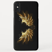 黒背景の金の天使の翼 Case-Mate iPhoneケース (裏面)