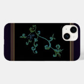 黒背景の青い花 Case-Mate iPhoneケース (裏面 (横))